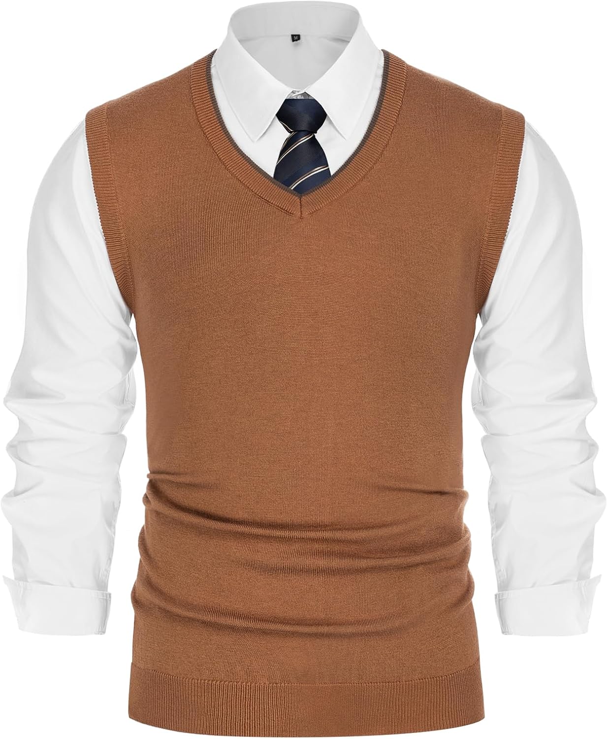 PJ PAUL JONES Mens Sweater Vest Wool Blended Knitted Vest Sweaters V-Neck Sleeveless Pullover Vests - Image 2