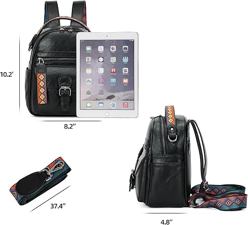 Miniatura 2 de KL928 Mochila pequeña para mujer, mochila de hombro a la moda, Negro -, Mochilas Daypack