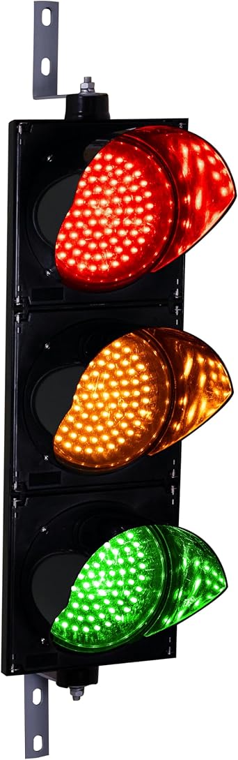 Signaworks LED Traffic Stop Light 3 Light Red, Yellow, Green 8 Inch Diameter Lens, Industrial Loading Dock Bay Light, Indicator Light 85-265 VAC Power Cord and Controls NOT Included