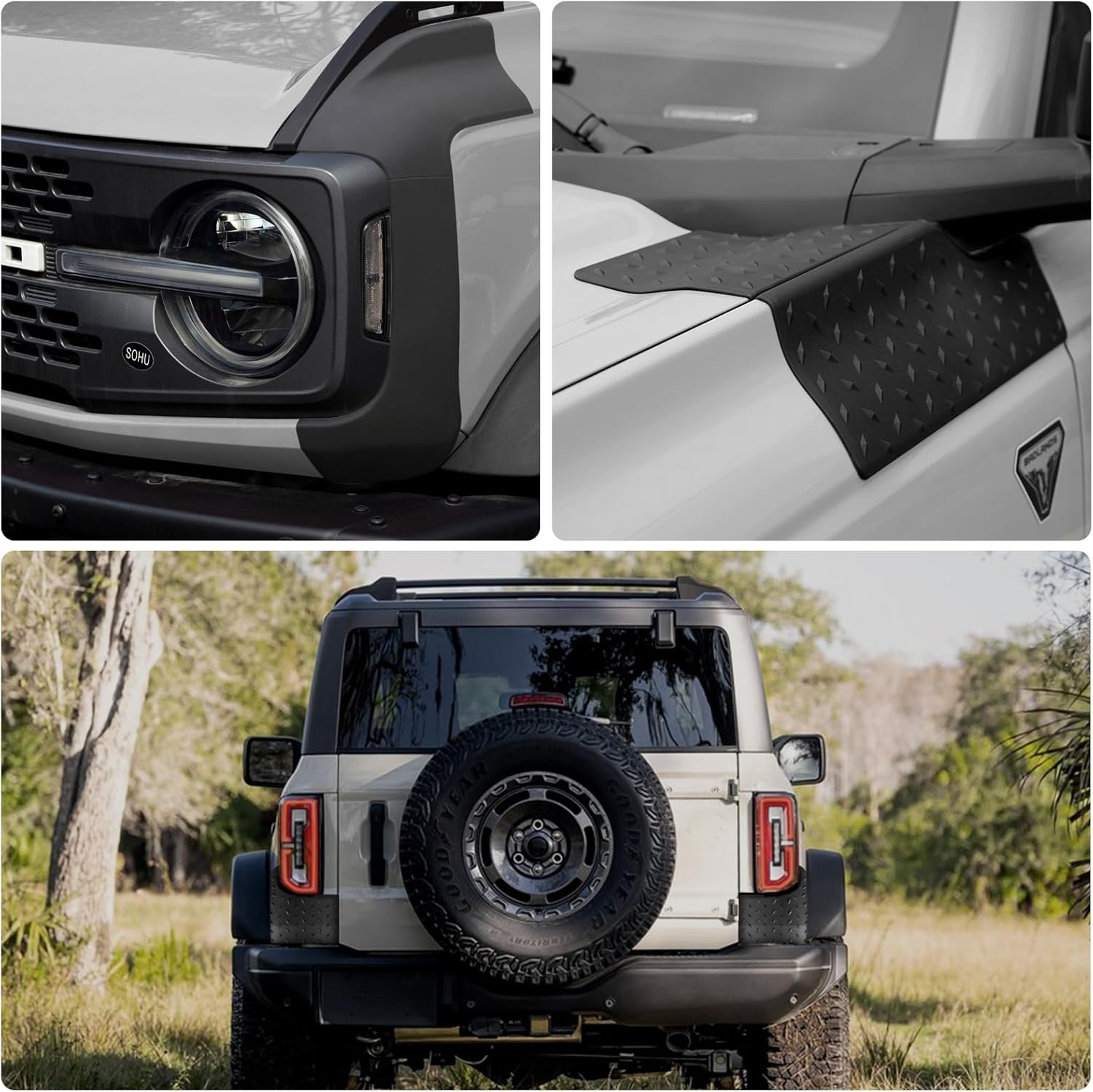 Corner Edge Protector Set Ford Bronco Accessory, Anti Scratch Guards Protector, Corner Guards Trim Cover Compatible for Ford Bronco 2021 2022 2023 2/4 Doors, Black, 6PCS