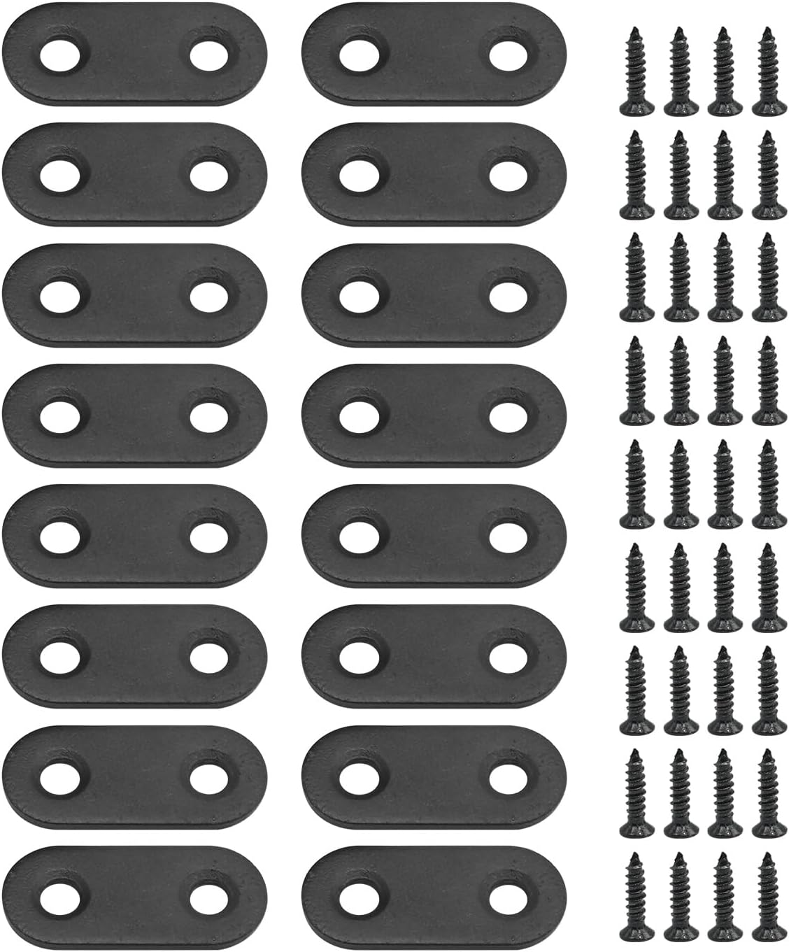 EATAKWARD 30Pcs Flat Straight Brace Brackets Plate, 1.57 x 0.6 x 0.08 Inch Stainless Steel Flat Plate Straight Brackets Repair Mending Bracket Plate for Wood Furniture Metal Mending Joining Plates