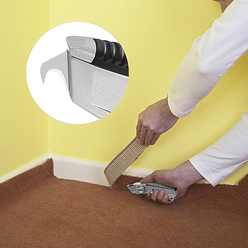 Miniatura 5 de XW Cuchillo utilitario para paneles de yeso de hoja fija, cortador resistente no retráctil con hoja de gancho para techos, 10 cuchillas adicionales