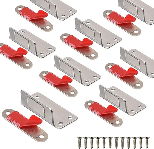 Miniatura 7 de Mousike Cierre magnético doble para puerta, imanes de acero inoxidable de 60 libras con fuerte magnético para cocina, armario, armario, puerta,