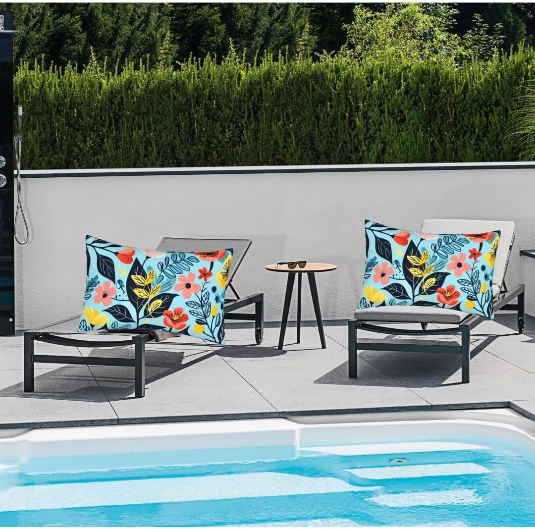 Outdoor Pillows Cartoon Pillow Covers 31 x 47 Set of 2 Throw Pillow Covers, Summer Throw Pillows Outdoor Pillow, Lumbar Pillows Cushion Covers Decorative Pillow Covers for Garden Patio Furniture J204
