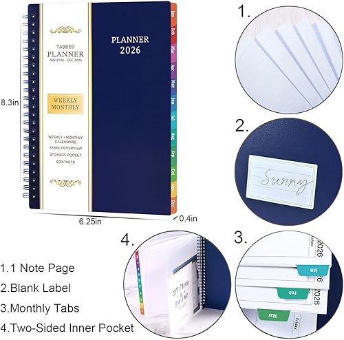 Miniatura 5 de Planificador 2022-2023 Agenda 2022-2023 con diferenciales semanales y mensuales julio de 2022 a junio de 2023 625 x 83 pulgadas encuadernación