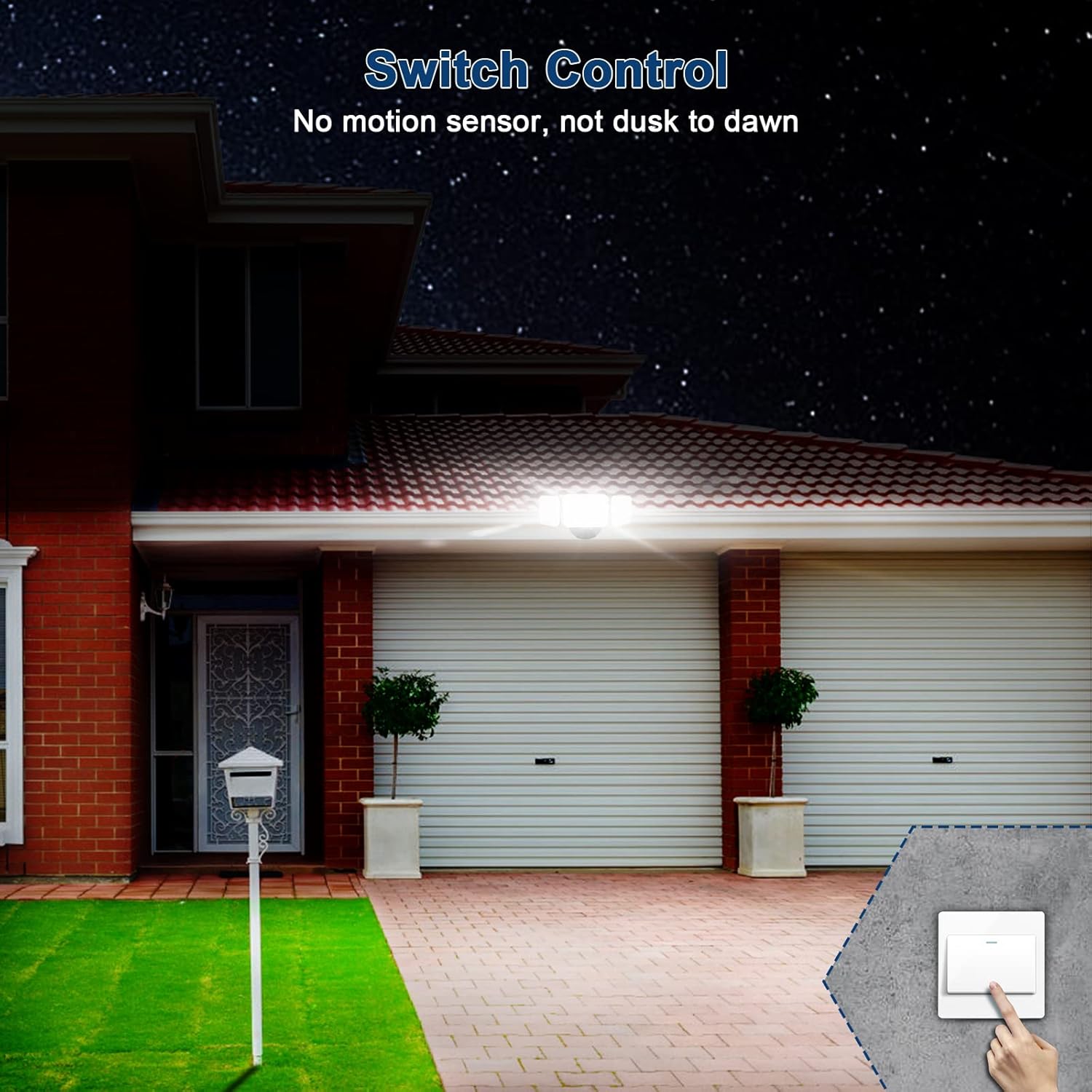 EMANER Smart Security Light Motion Sensor, Compatible with Alexa/Google Home, Adjustable Color Temperature, App Controlled WiFi Flood Light 2800LM Dimmable for Garage Driveway Porch (Black, 1-Pack)