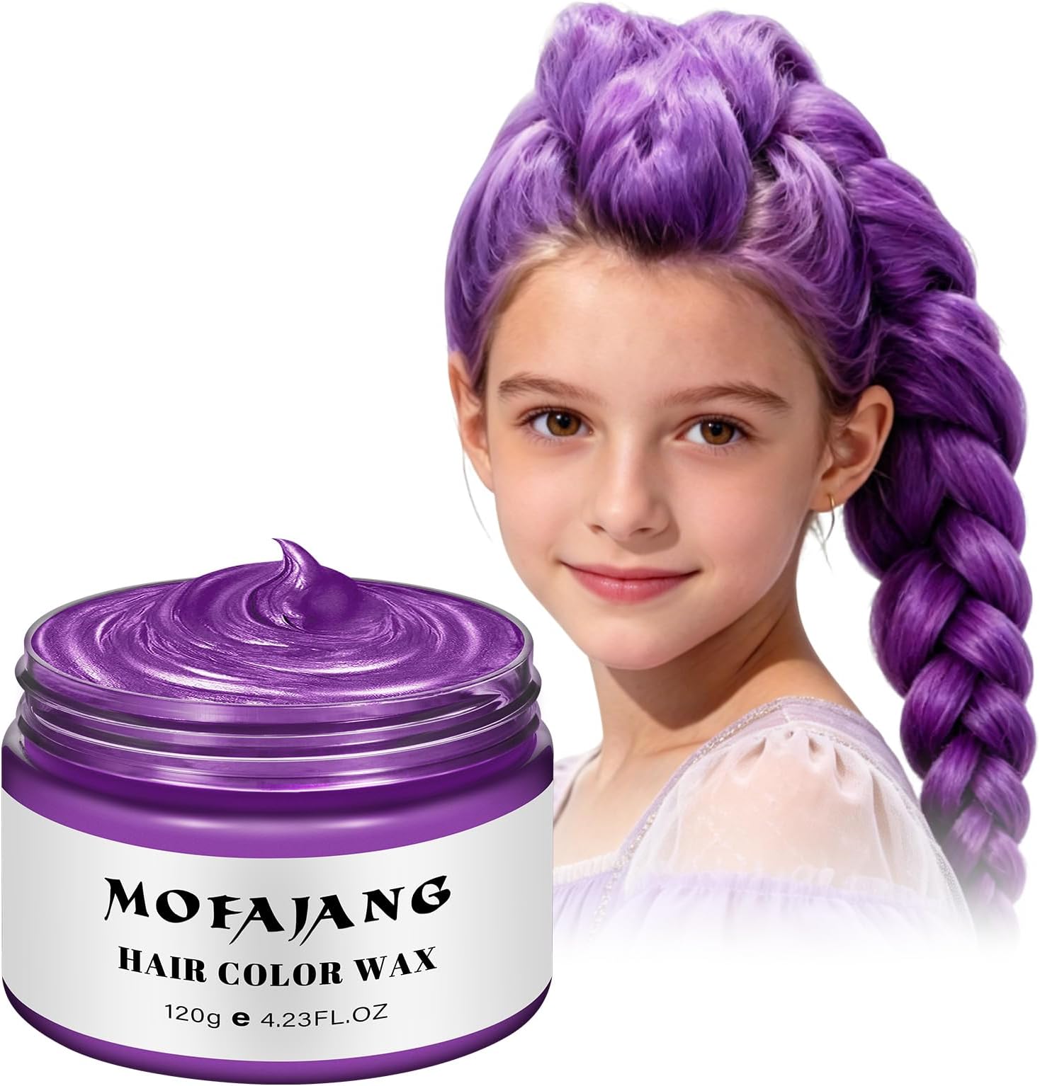 Purple Temporary Hair Color Wax -Washable Hair Dye for Men & Women, All-Day Hold Disposable Hair Styling Clays for Party, Cosplay & Daily 4.23 oz(1, Purple)