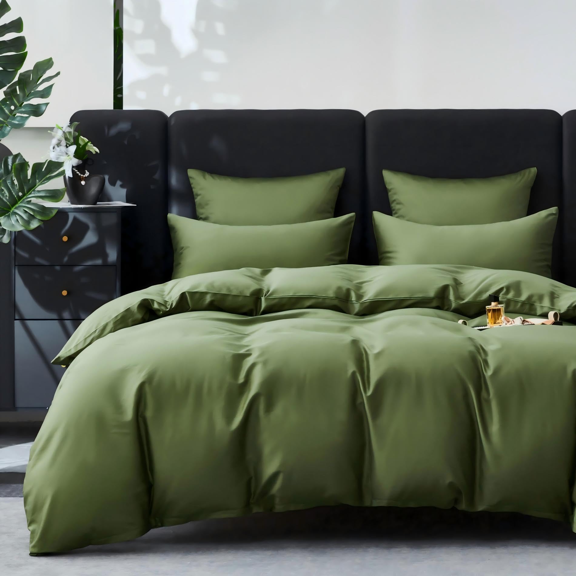 YASMENG Mako Satin Bettwäsche 135x200 155x220 200x200 200x220 220x240 100% Baumwolle Satin Bettwäsche Weich Seidig Atmungsaktiv Seide Bettbezug Set Baumwolle mit Reißverschluss und 80x80 Kissenbezug