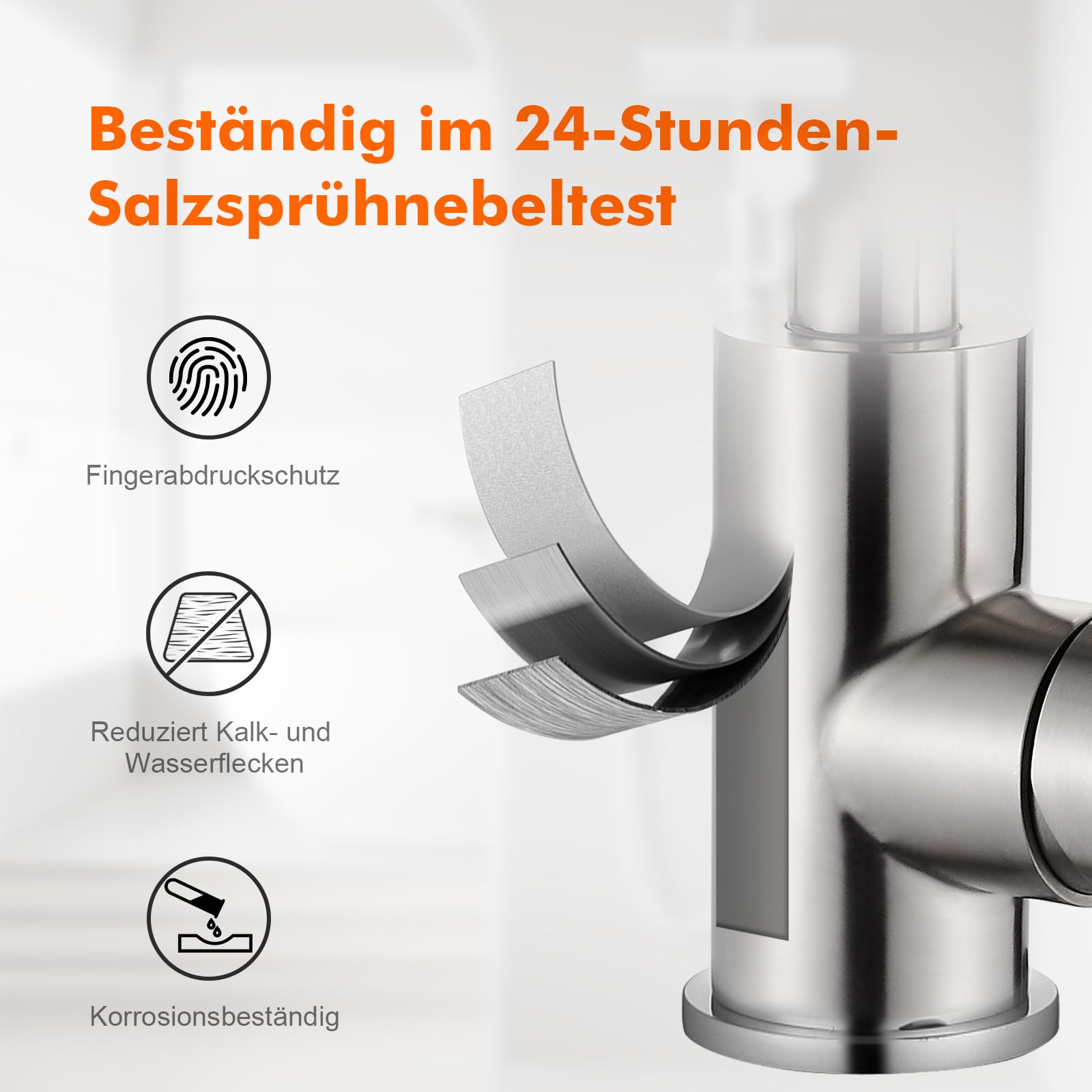 GRIFEMA mitigeur lavabo en laiton avec bec orientable 360° | Eau chaude et froide, aérateur anti-éclaboussures, installation avec flexibles