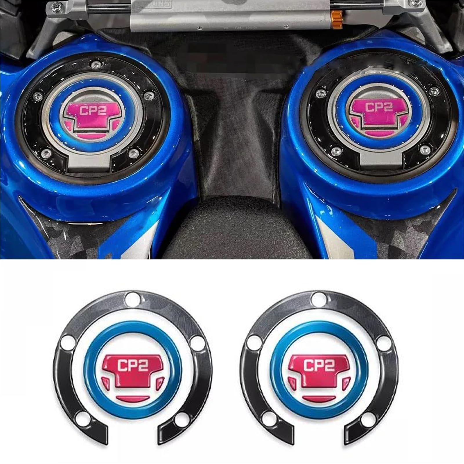 Tynbv Blue Decorative Sticker 3D Resin Protective Sticker Accessories For Y-Amaha Tenere 700 For World Rally 2023 2024 Motorcycle Tank Pad Stickers