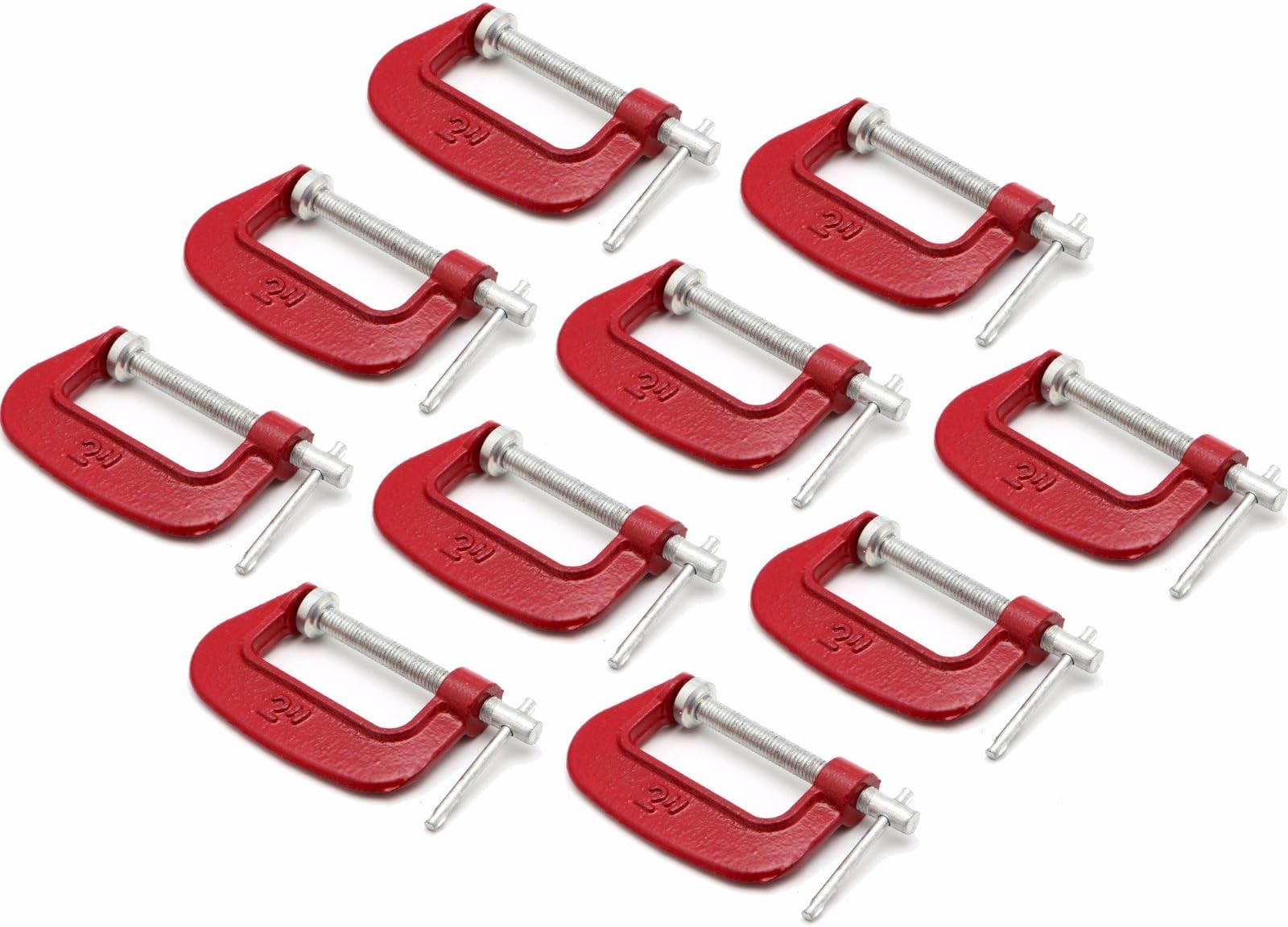 RHBLME 5 Inch Heavy Duty C Clamp, 4 Pcs Malleable Iron C