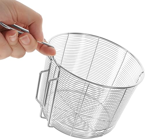 Miniatura 3 de Colador de pasta, colador de pasta, cesta de metal con asa, escurridor de pasta de acero inoxidable, colador de espaguetis, colador de malla de 6.3