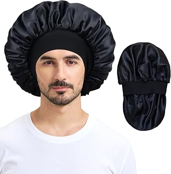 Silk Bonnet for Men Women, Satin Hair Bonnets for Sleeping, Double Layer Large Unisex Sleep Cap for Curly Hair Braids