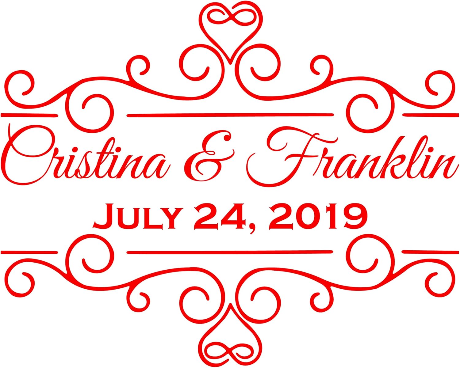 VWAQ Personalized Wedding Dance Floor Vinyl Decals Custom Wedding Decor Stickers Gift Sign - CS80 (16" H X 20" W, Gold)