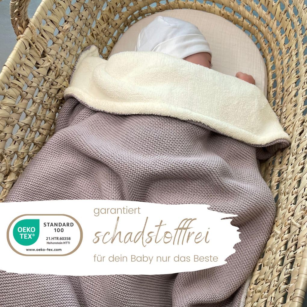 DIKOS Babydecke Winter aus 100% Bio-Baumwolle & weichem Fleece (Oeko-TEX)