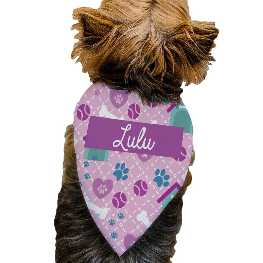 GiftsForYouNow Personalized Pet Bandana with Dog Toys