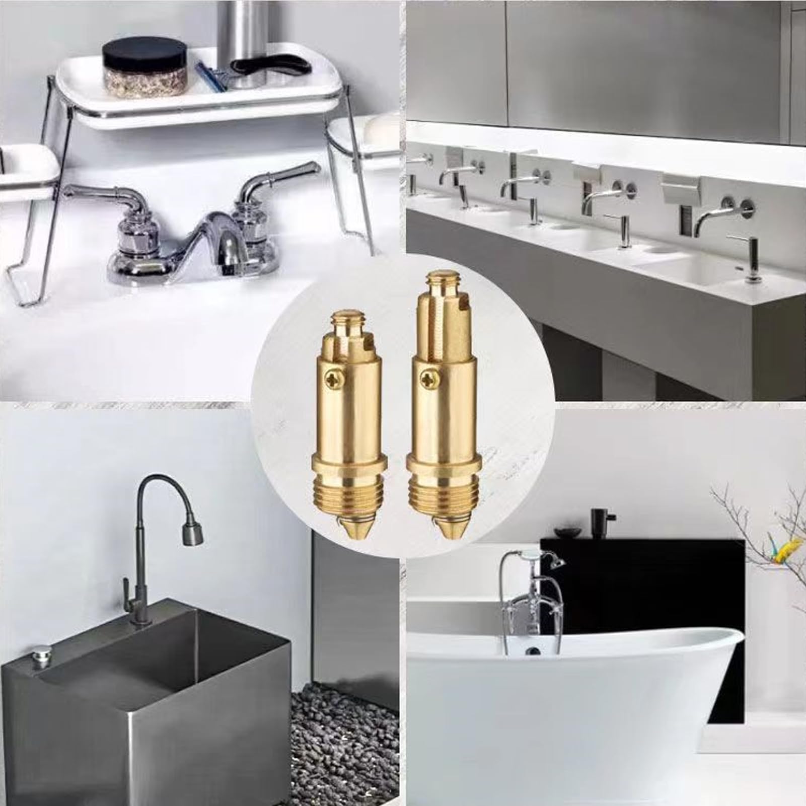 2 Piezas latón de Recambio para desagüe de Lavabo,tapon Lavabo Click clack,Tornillo de Tapón con Mecanismo de Resorte para Fregadero,Repuesto Lavabo y Bañera