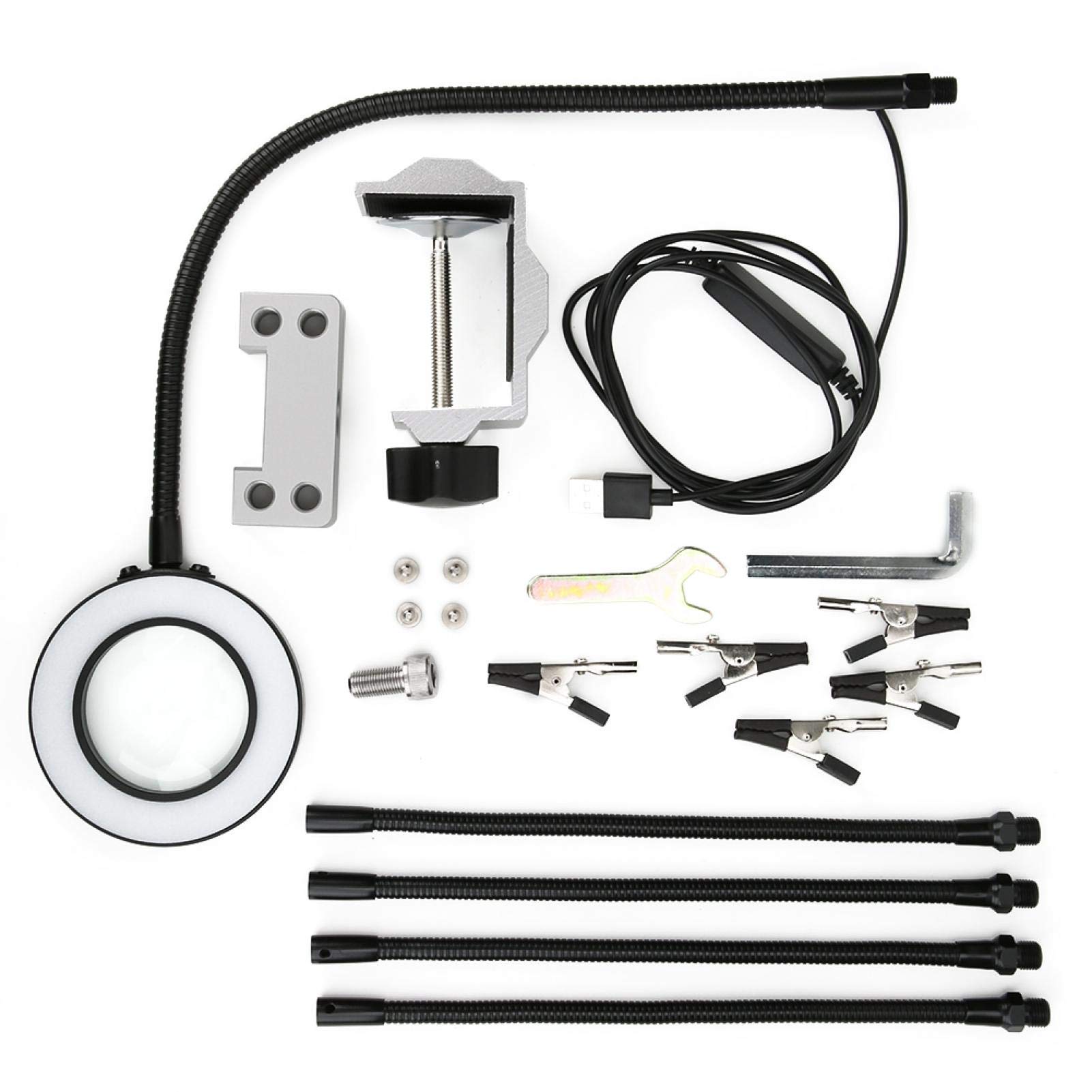 Bras flexible troisième main brasage LED loupe 3X station de réparation minutieuse haut de gamme