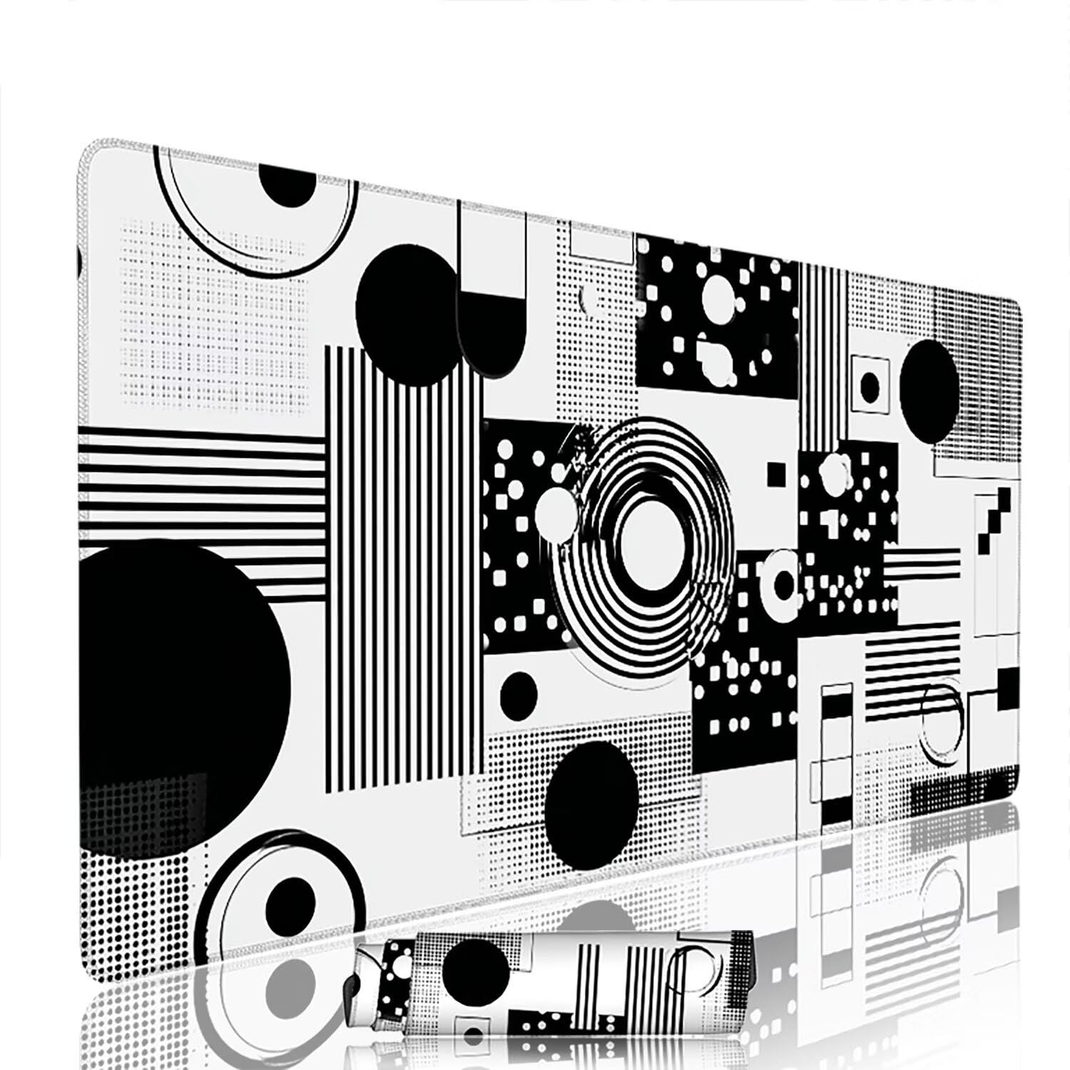 Podkładka pod mysz czarna biała podkładka pod mysz do gier XXL 1200 x 600 x 3 mm podkładka pod mysz abstrakcyjna duża podkładka pod mysz dla graczy akcesoria wodoodporne PC, do klawiatury komputera w