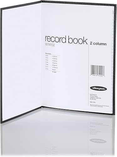 Miniatura 3 de Wilson Jones Diario contable de encuadernado, 9.25 x 7 pulgadas, 2 columnas, 80 páginas, 30 líneas por página, negro (W74102A)