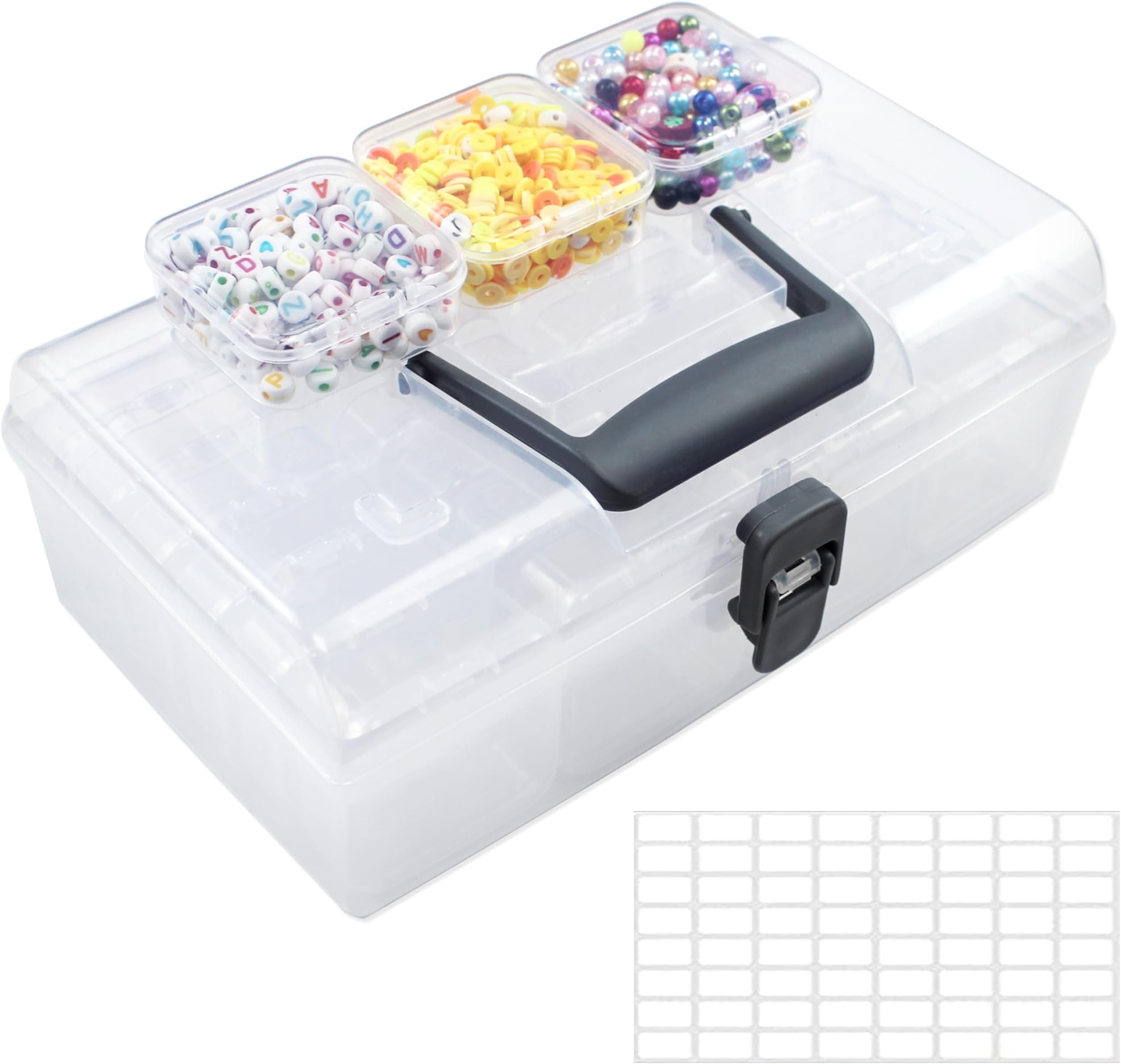 24 Pcs Bead Organizers with Lid, Small Plastic Storage Cases with Hinged Lid, Rectangle Mini Containers Box for Diamond Painting, Fake Nails, Lashes, Piercing Jewelry, Bands