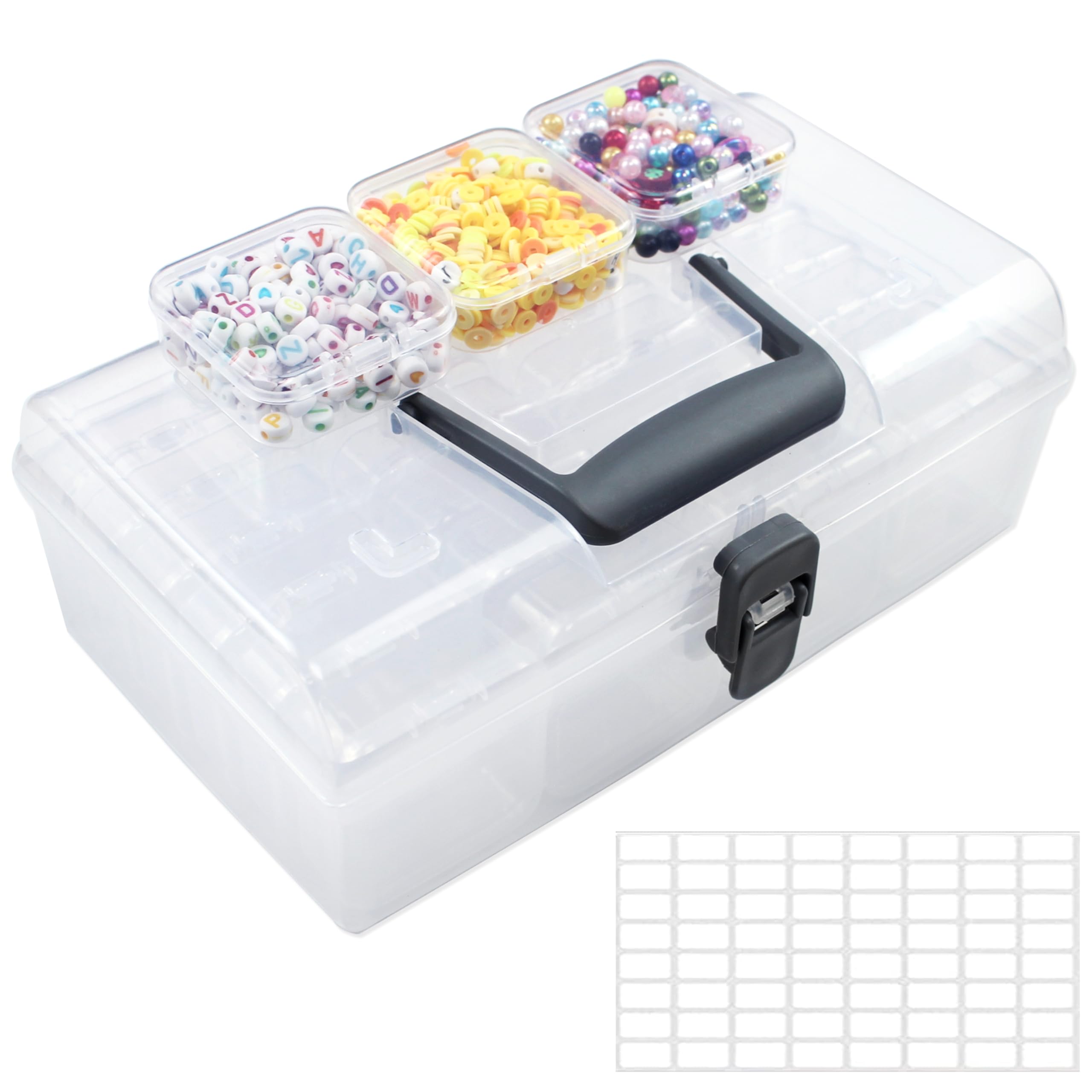 24 Pcs Bead Organizers with Lid, Small Plastic Storage Cases with Hinged Lid, Rectangle Mini Containers Box for Diamond Painting, Fake Nails, Lashes, Piercing Jewelry, Bands
