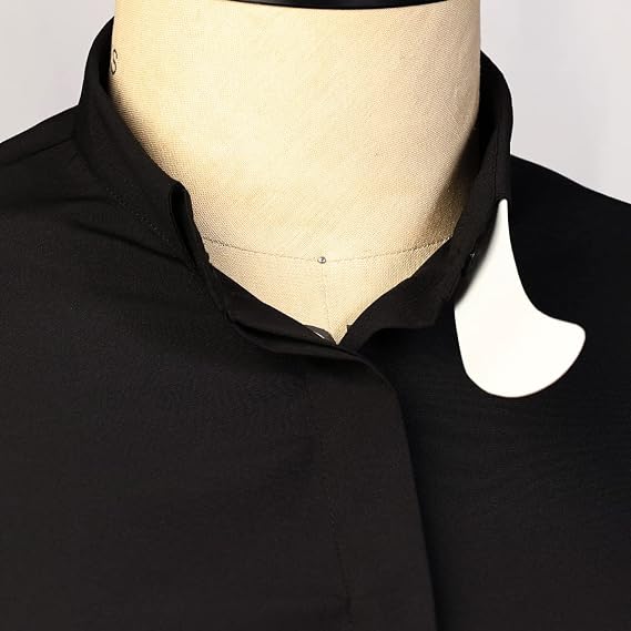 BLESSUME Women Clergy Tab Collared Shirt Long/Short Sleeve Button-Down Blouse