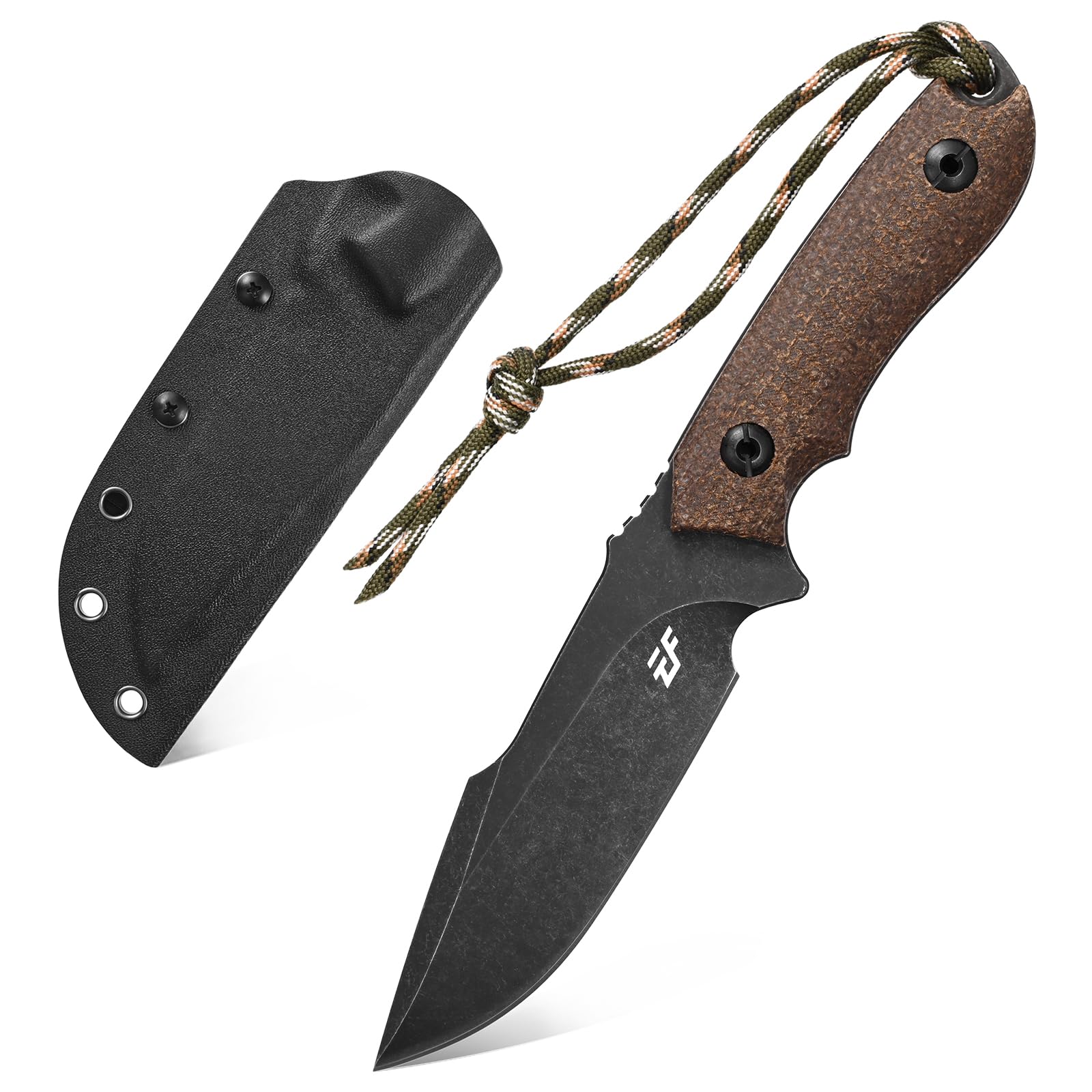 Eafengrow EF130 Fixed Blade Knife, DC53 Steel Blade,G10/Micarta Handle Full Tang EDC Fixed Knifes Straight Knife for Working Camping Hunting Field Adventure Survival