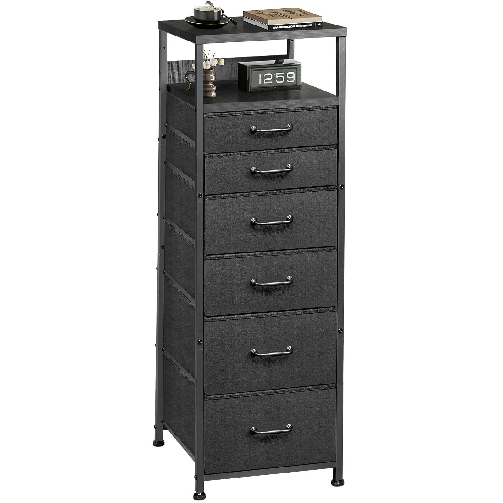 Amazon.com: YeTom 6 Drawer Dresser Tall, Vertical Dresser for Bedroom ...
