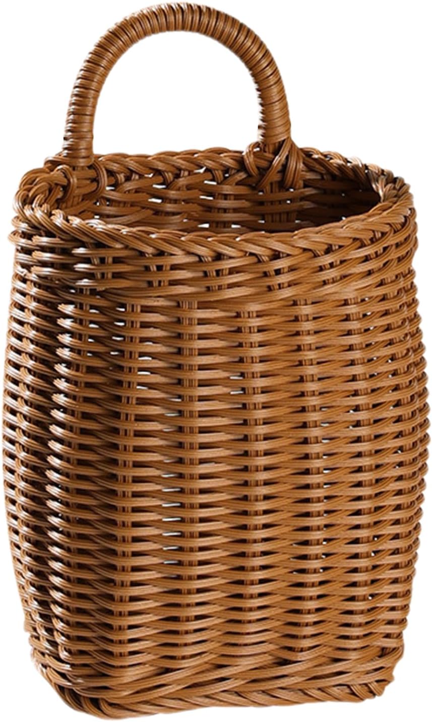 Hangable Basket for Front Door | Rattan Wicker Baskets for Front Door - Handmade Hangable Storage Organize Vegetable Fruit Container Flowers & Mail
