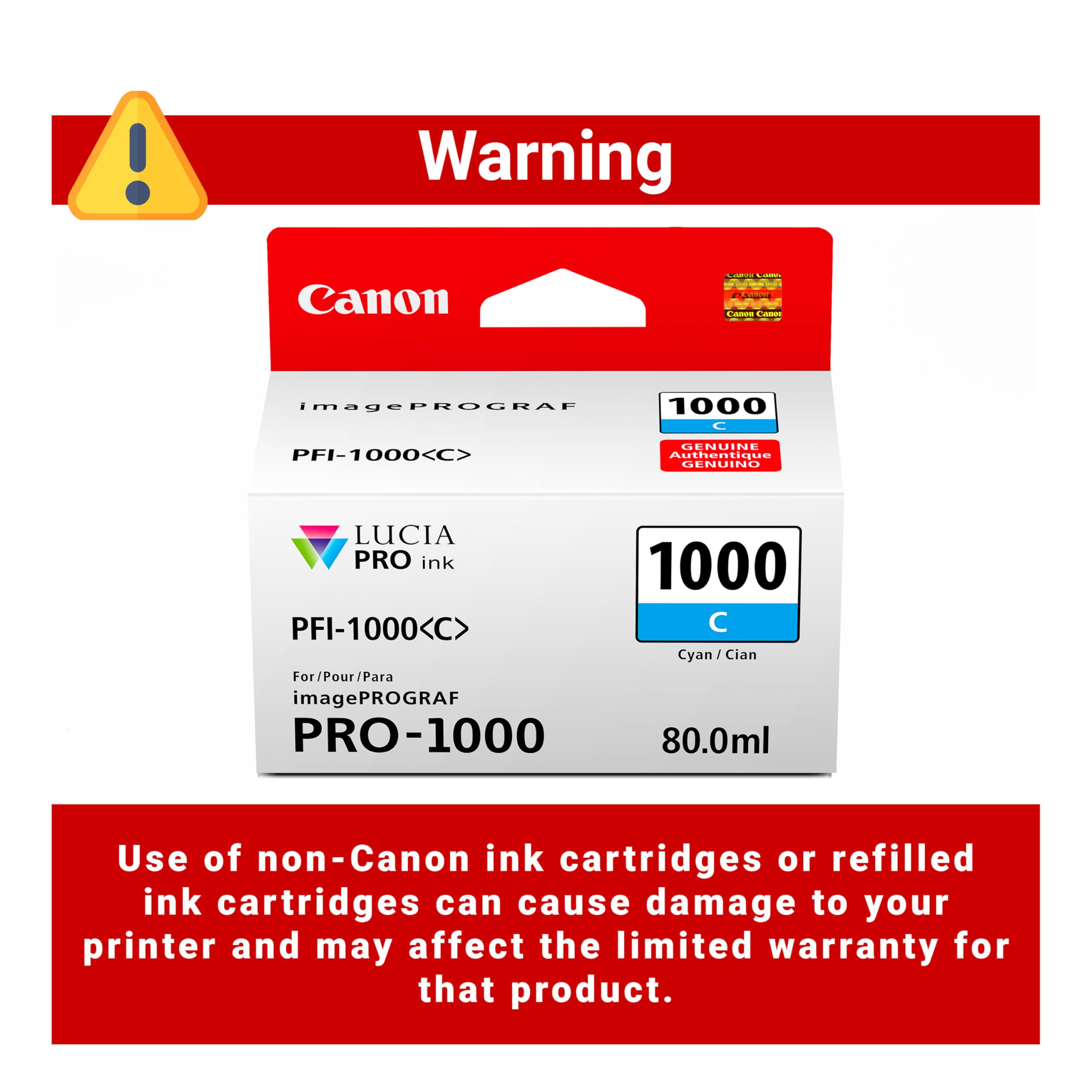 Amazon.com: Canon PFI-1000 Genuine Cyan Ink Tank, Compatible with