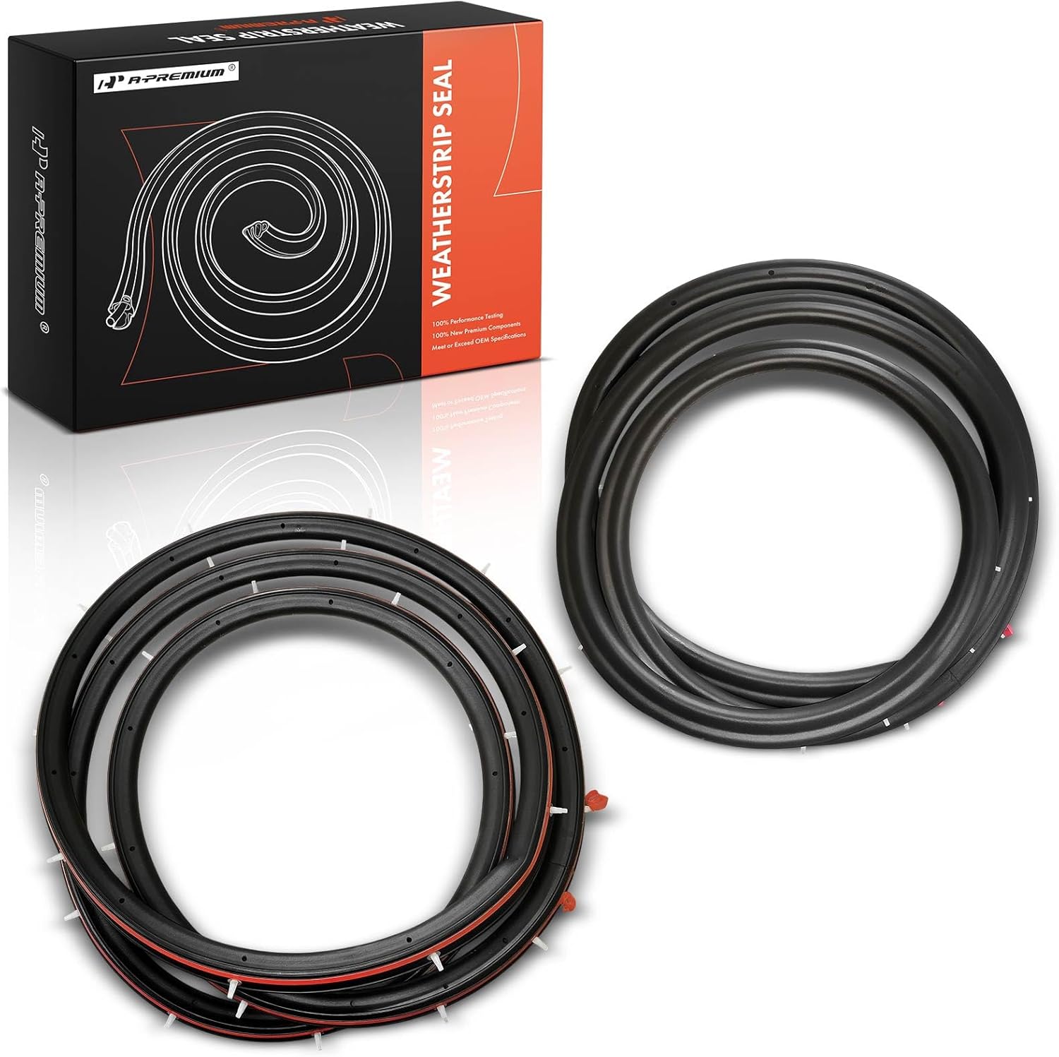 A-Premium 2PCS Rear Car Door Weather Stripping Seal Strips Compatible with Ford Focus 2012 2013 2014 2015 2016 2017 2018