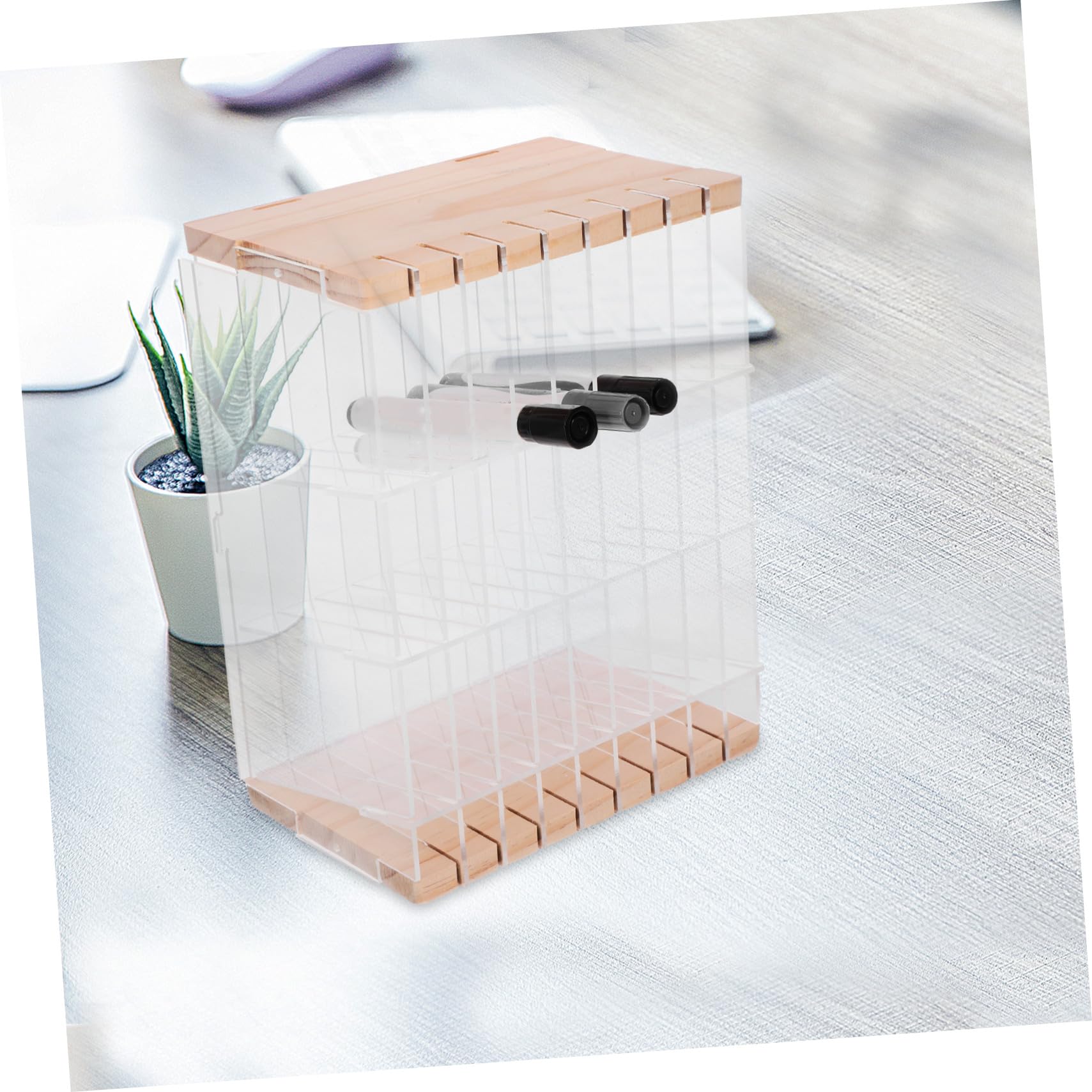 SEWACC Multifunktionaler Schreibtisch Organizer Lagiges Stifthalter mit Fächern Transparenter Desktop Organizer für Büro Schule und Zuhause Aufbewahrungsregal