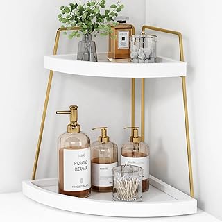 Forbena Corner Bathroom Counter Organizer, 2 Tier Bathroom Organizer Cou...