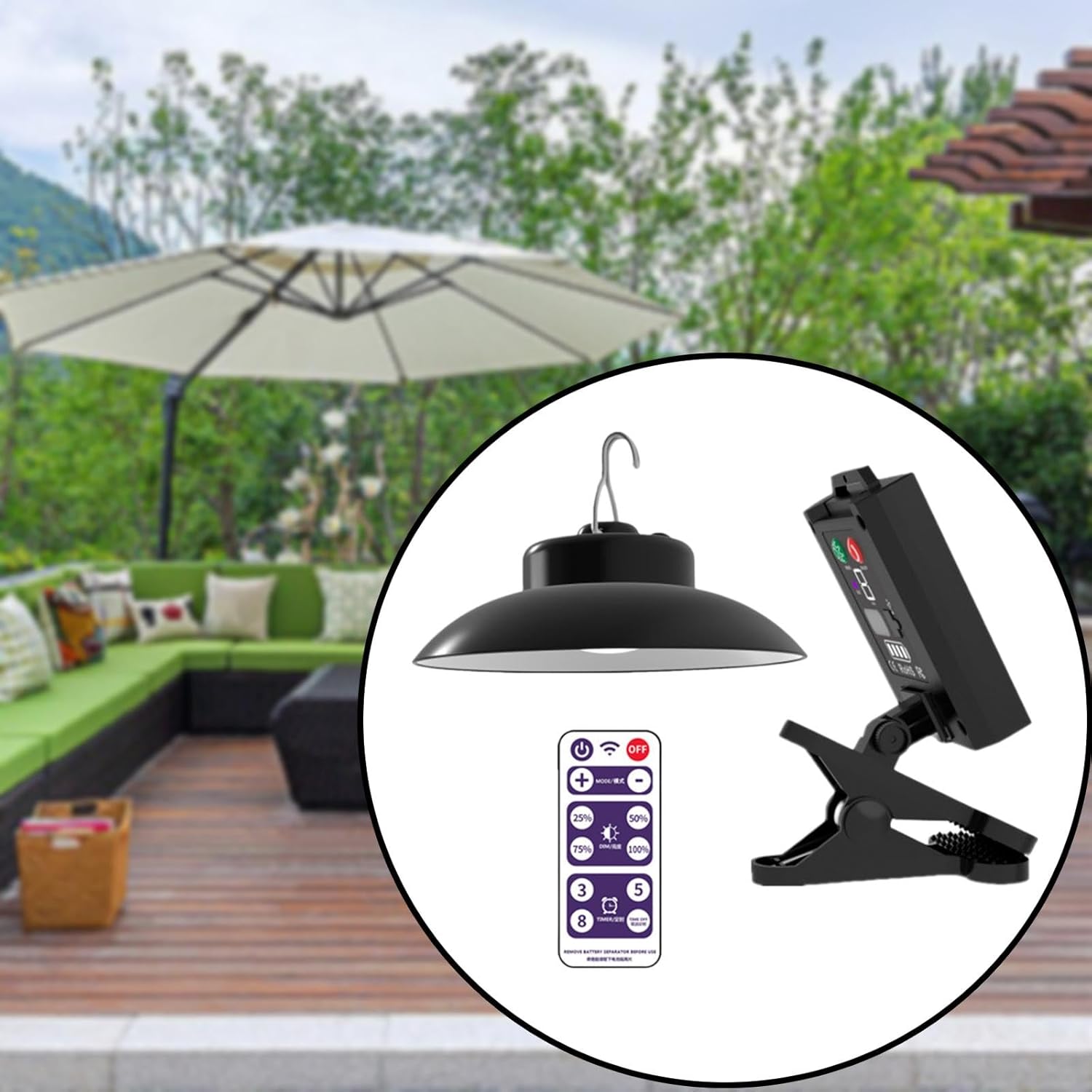 Patio Umbrella Light for Outdoor Entertaining, Tricolor