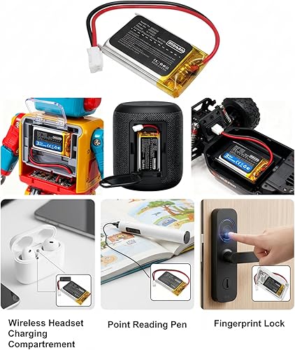 Miniatura 2 de Batería LiPo de 300 mAh 3.7 V 602030 con 2 cables PH2.0.000 in Conector 602030 Batería recargable resistente a altas temperaturas para auriculares