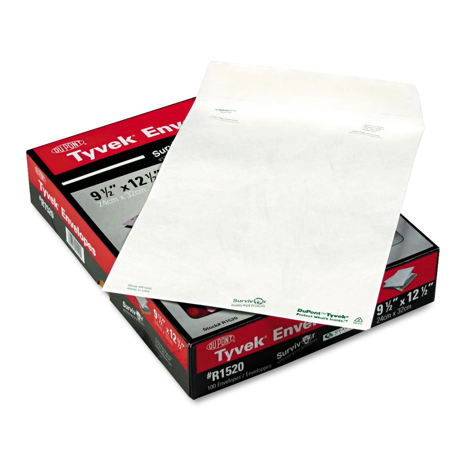 Quality Park Survivor R1520 Tyvek Versandtaschen 24,9 x 31,8 cm Weiß 100 Stück