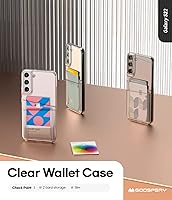 Vista 2 de GOOSPERY Cartera transparente diseñada para Galaxy S22, diseño súper delgado, fácil de usar, con capacidad para 2 tarjetas, funda protectora