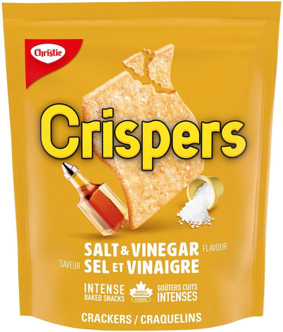 Christie Crispers, Salt & Vinegar Crackers, 145g/5.1 Ounce, Bag, {Imported from Canada}