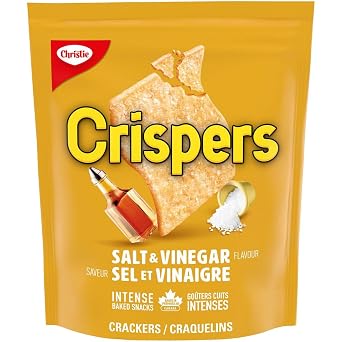 Christie Crispers, Salt & Vinegar Crackers, 145g/5.1 Ounce, Bag, {Imported from Canada}