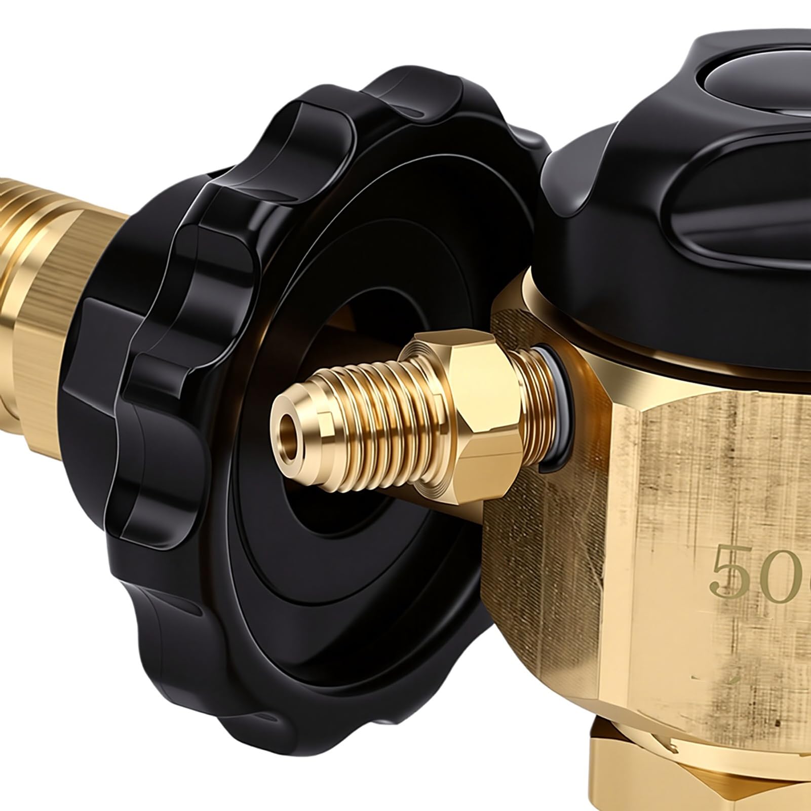 Goshyda Regulador de Purga de Nitrógeno de 500 Psi con Caudalímetro, Válvula de Control de Nitrógeno para Pruebas de Fugas, Regulador de Presión de Latón Resistente, Rosca SAE de 1/4 Pulgadas para