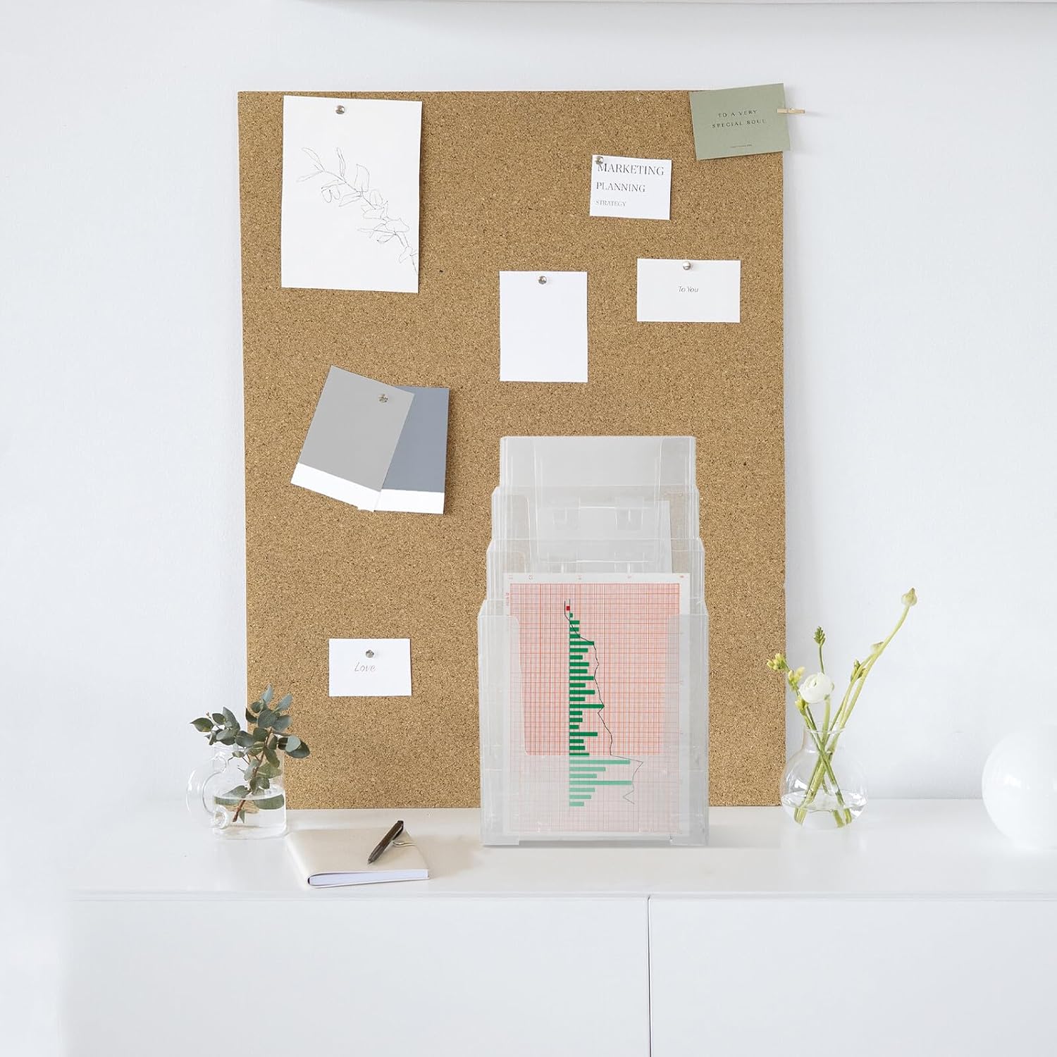 Ciieeo Multi-Layer A5 Brochure Holder Document Stand with 4 Tiers Acrylic Literature Organizer for Office Desk Display and Menu Presentation