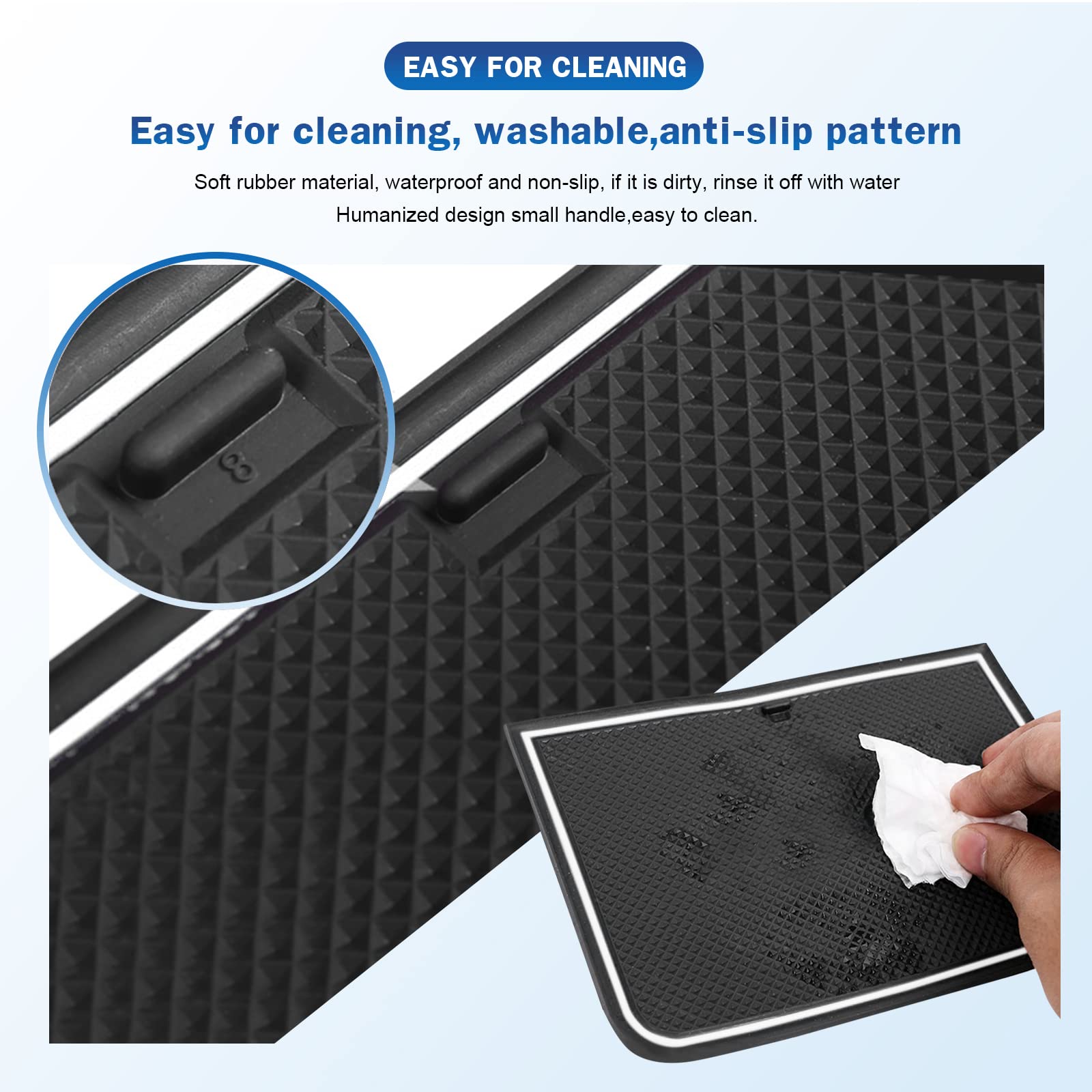 Tappetini In Gomma Per Fiat 500 / Abarth 595 2016-2023 - Antiscivolo, Per Portabicchieri E Console - Foto 3