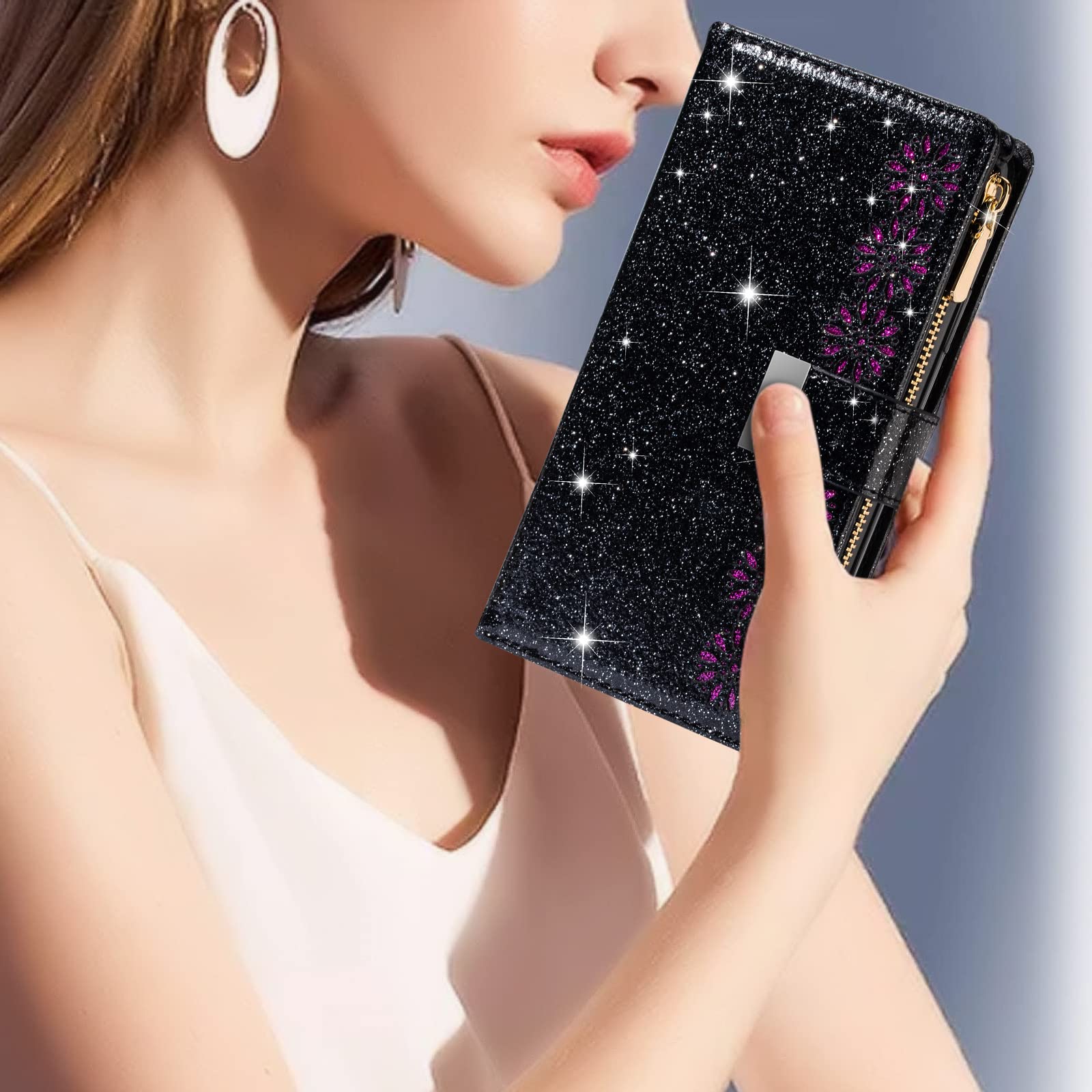 Libro Custodia per Samsung Galaxy Z Fold 8, Pelle Donna Portafoglio | Funzione di Appoggio Guscio Anti-Impronte Paraurti in TPU Morbido Alta Qualità Per Uomo Donna Caso