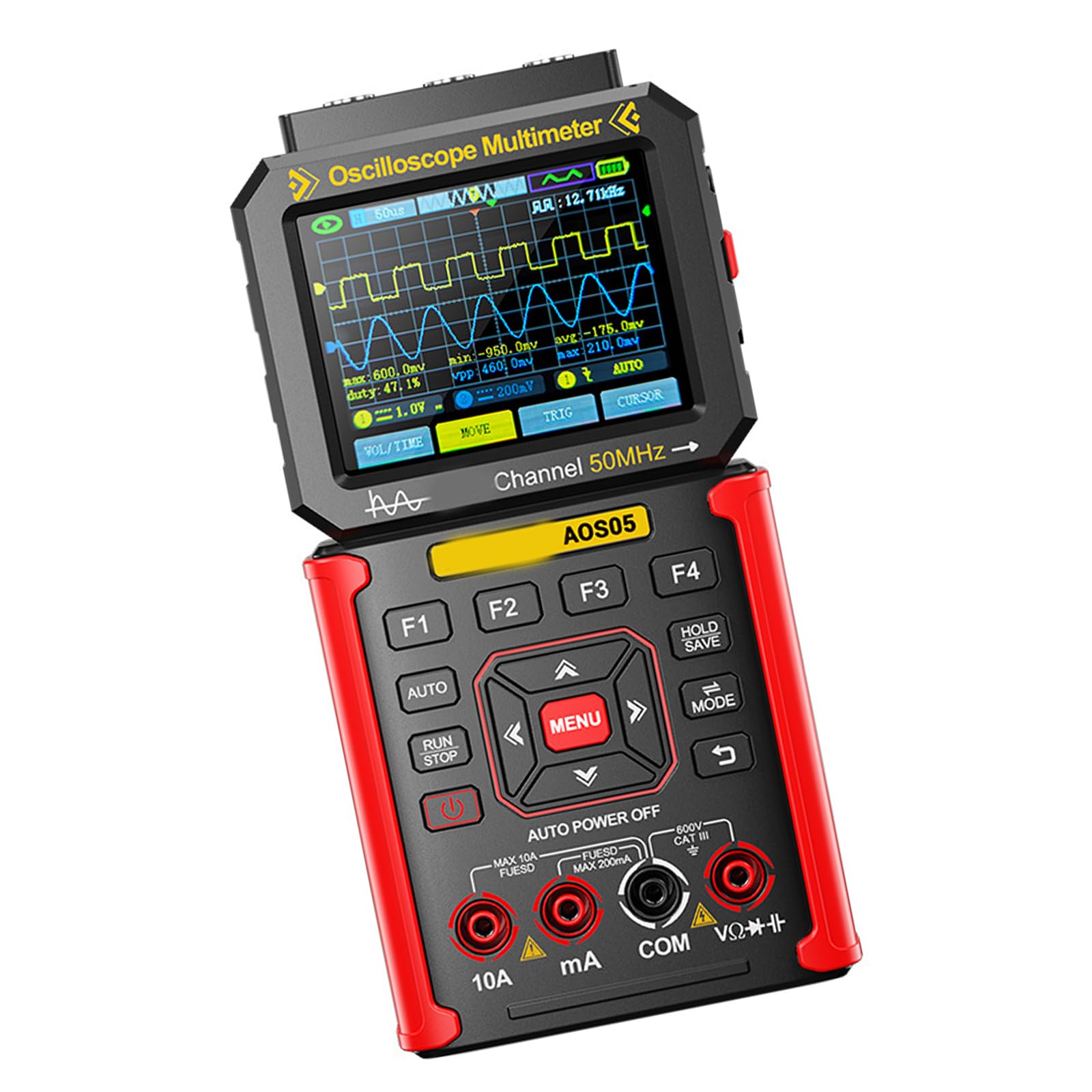 Handheld Oscilloscope Offering 50MHz Broad Bandwidth USB Portable Oscilloscope 200Msps Sampling Rate Handheld Multimeter