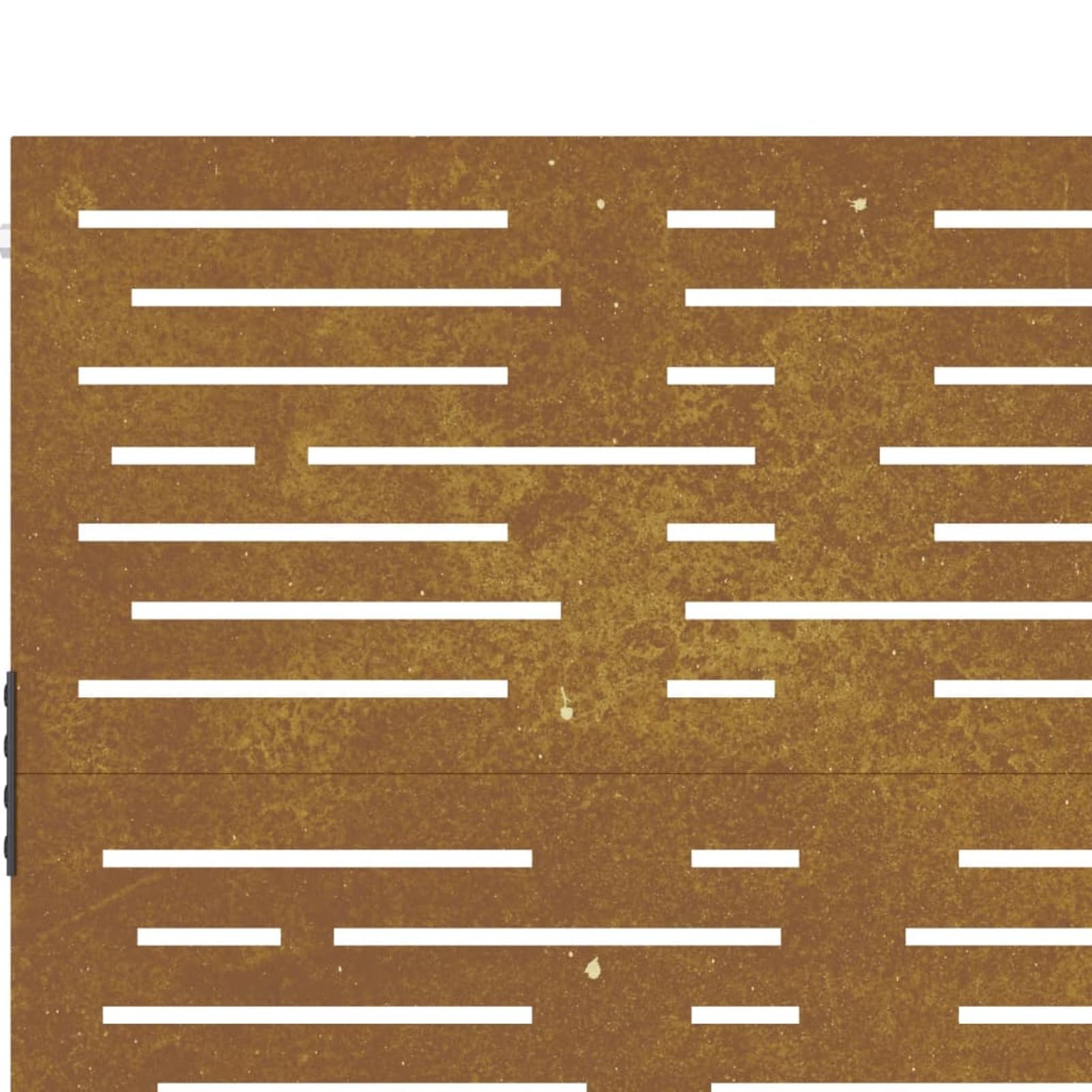 Brama ogrodowa, 85 x 75 cm, stal Corten, kwadratowa, metalowa brama ogrodowa, ogrodzenie zewnętrzne, ocynkowana brama skrzydłowa, garnitur, ogród, patio lub taras