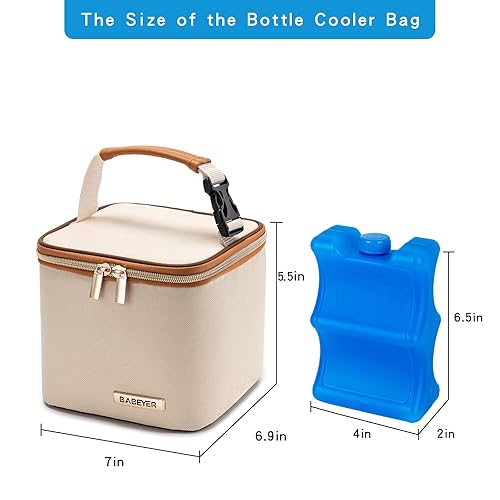 Miniatura 5 de Bolsa enfriadora de leche materna con bolsa de hielo para 4 biberones de hasta 5 onzas, bolsa enfriadora de biberones ideal para madres lactantes,