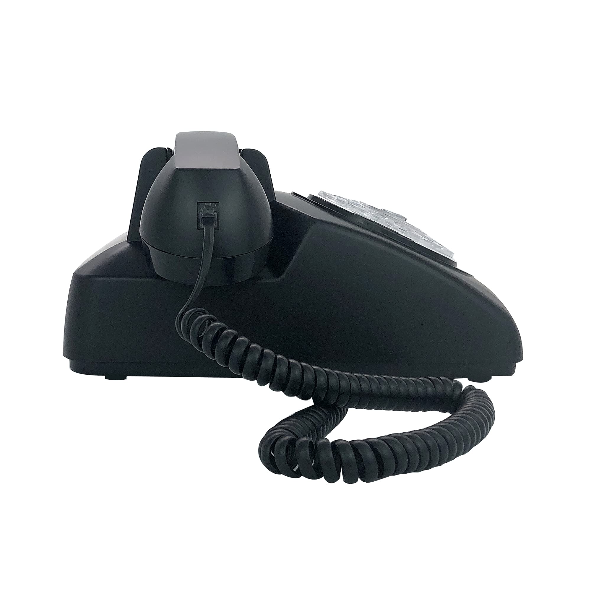 Teléfono de escritorio con cable retro de una sola línea clásico vintage rotativo manos libres teléfono fijo para hogar/oficina/hotel, teléfonos antiguos para adultos regalo (negro)