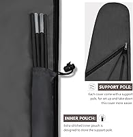 Vista 5 de ULTCOVER Cubierta de Sombrilla de Patio 600D Impermeable para Exteriores - Se Adapta a Sombrillas de Mercado de 7-10 Pies, Negro