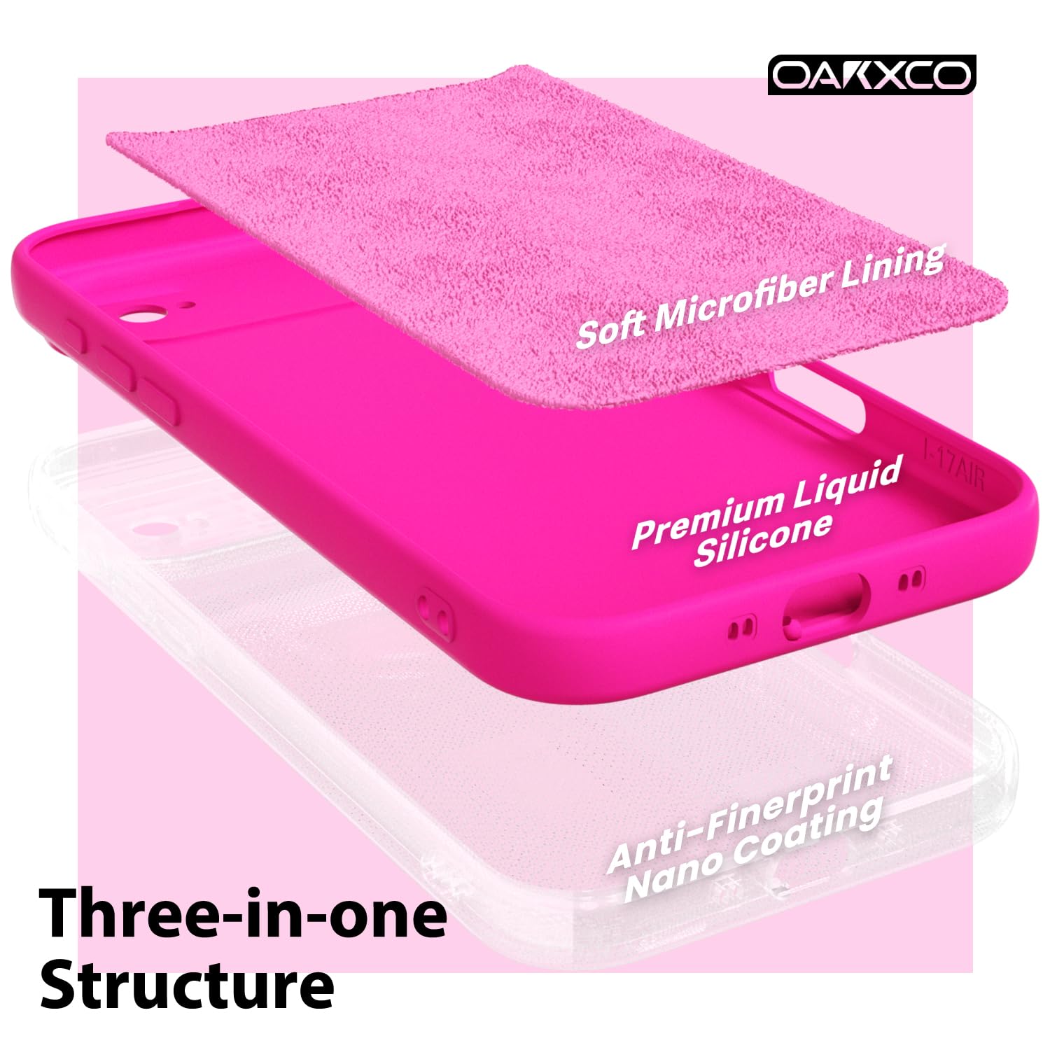oakxco for iPhone 16 Pro Max Case Liquid Silicone, Soft Rubber Gel Elegant Aesthetic Basic Simple Cover, Cute Thin Slim TPU Matte Solid Color Plain Smooth Case for Women Girl, Light Pink — view 1148